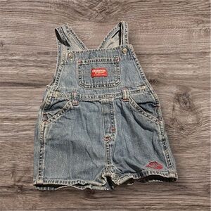 OshKosh B'gosh Boy Blue Jeans Denim Overalls shorts summer fall size 6 9 months